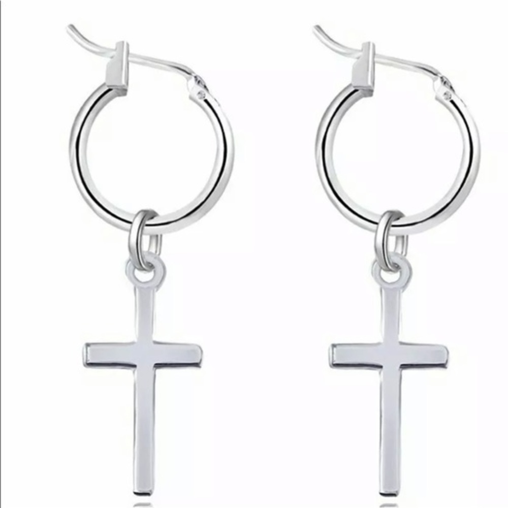 New stainless steel punk unisex cross  Earrings